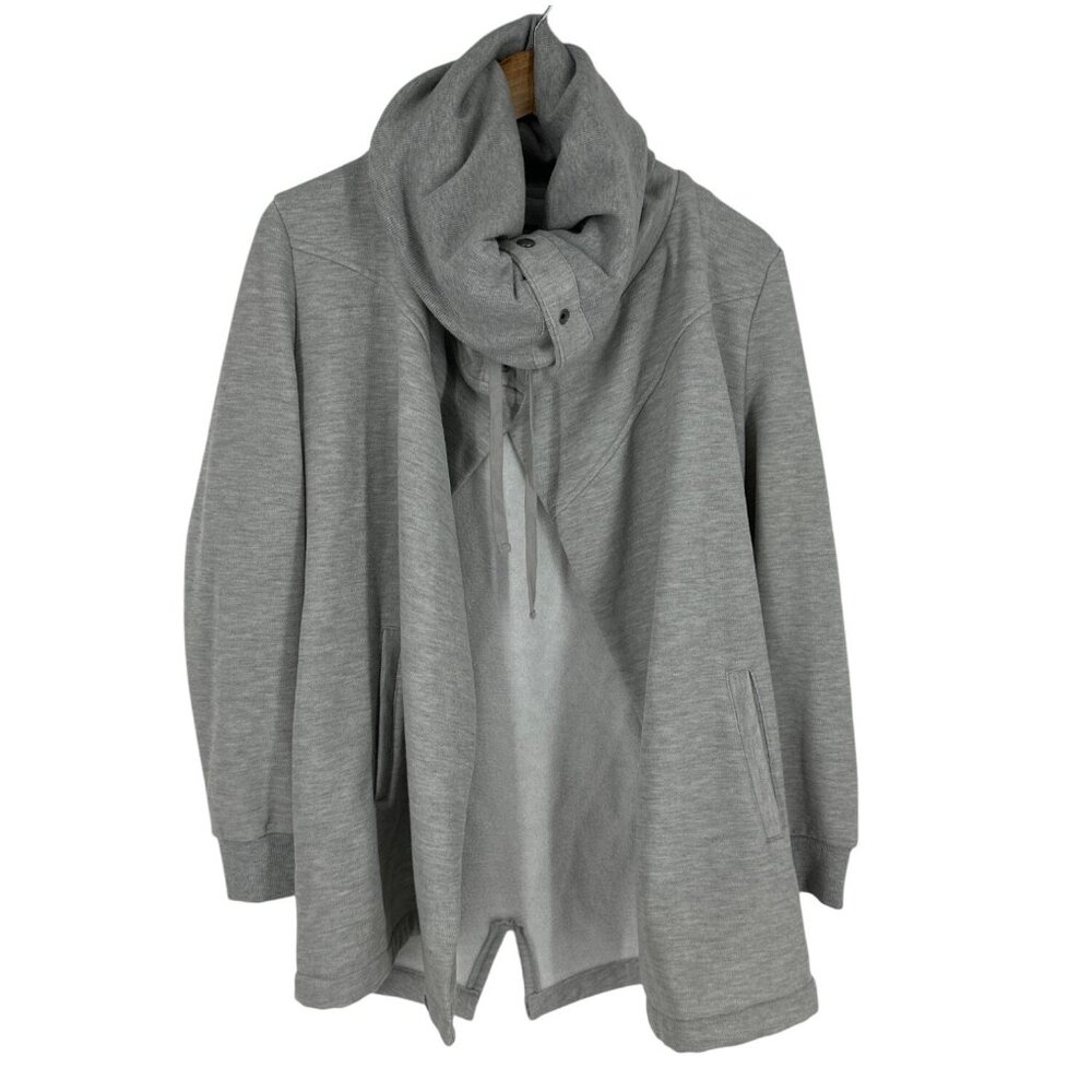 Blank NYC Open Front Snap‎ Button Funnel Neck Jacket Gray Size S